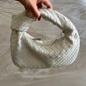 White Mini Vegan Leather Knott Bag